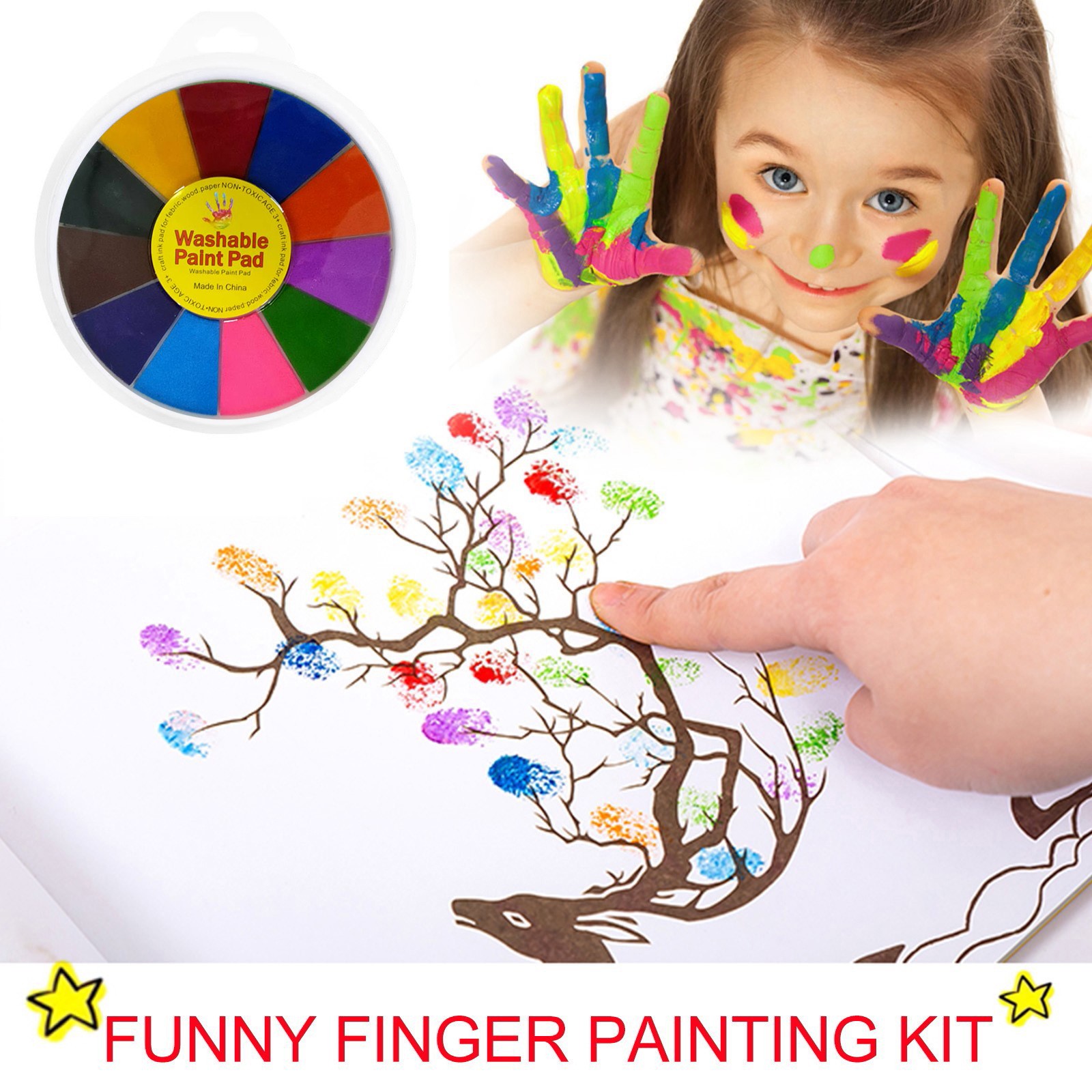 PPgejGEK Stocking Stuffers for Kids Funny Finger Painting Kit Finger Drawing Toys Kid Finger Paint Educational(10ml) up to 65% off
